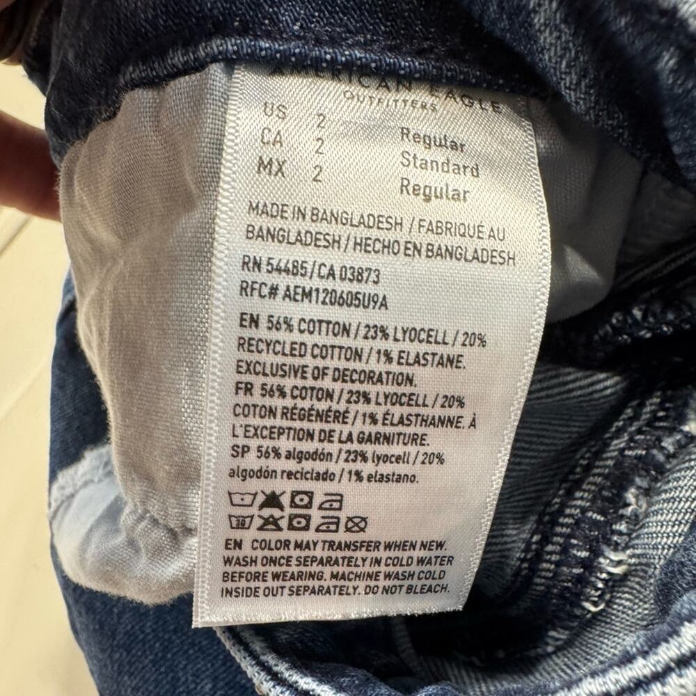 American Eagle Size 2 (29" Waist) High Rise Flare Blue Jeans Stretch Medium Wash - Picture 4 of 7